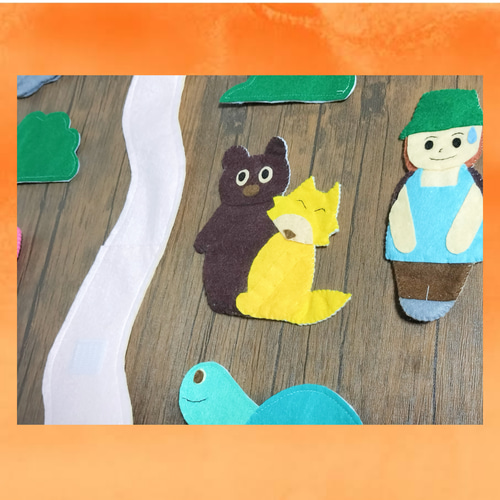 2wayエプロンシアター『北風と太陽』『うさぎとかめ』 おもちゃ・人形