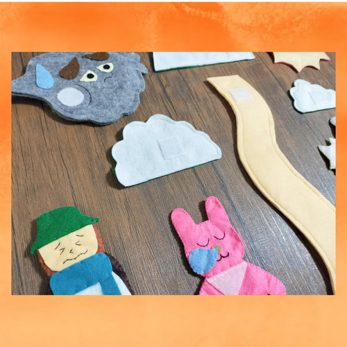 2wayエプロンシアター『北風と太陽』『うさぎとかめ』 おもちゃ・人形