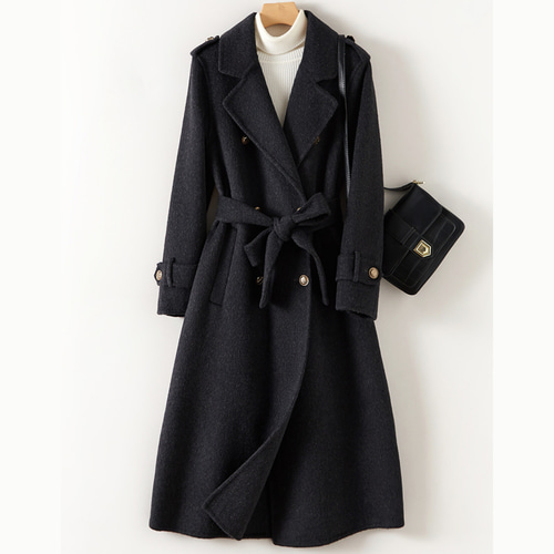 フェローズ　黒 ダブルブレスト ウールコート 高級感ウールコート❉冬の新作❉2つの色❉手縫いダブルフェース