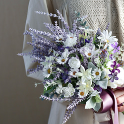 完成品ブーケ]クリスマスリースブーケ ブートニア付き アーティ