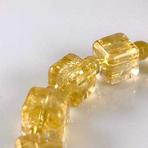 15%off✨天然シトリン キューブブレス ブレスレット Himal 〜harmony