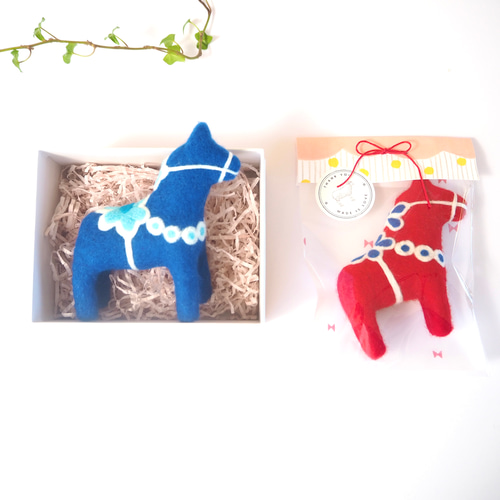 2026年は午年＞羊毛フェルトの北欧ダーナラホース 羊毛フェルト