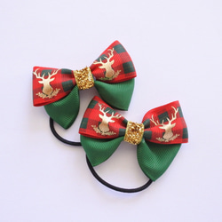 G-27】音符＆レースリボンのゴージャスヘアゴム 2個セット ＊ト音記号