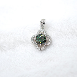 モアサナイト ペンダントトップ 1ct silver925 クローバーモチーフ