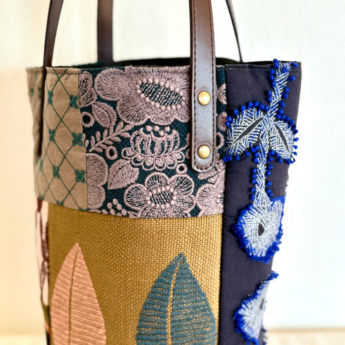 一点物 送料無料 ミナペルホネン バケツ型トートバッグ ハンドメイド