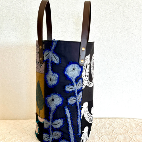 一点物 送料無料 ミナペルホネン バケツ型トートバッグ ハンドメイド