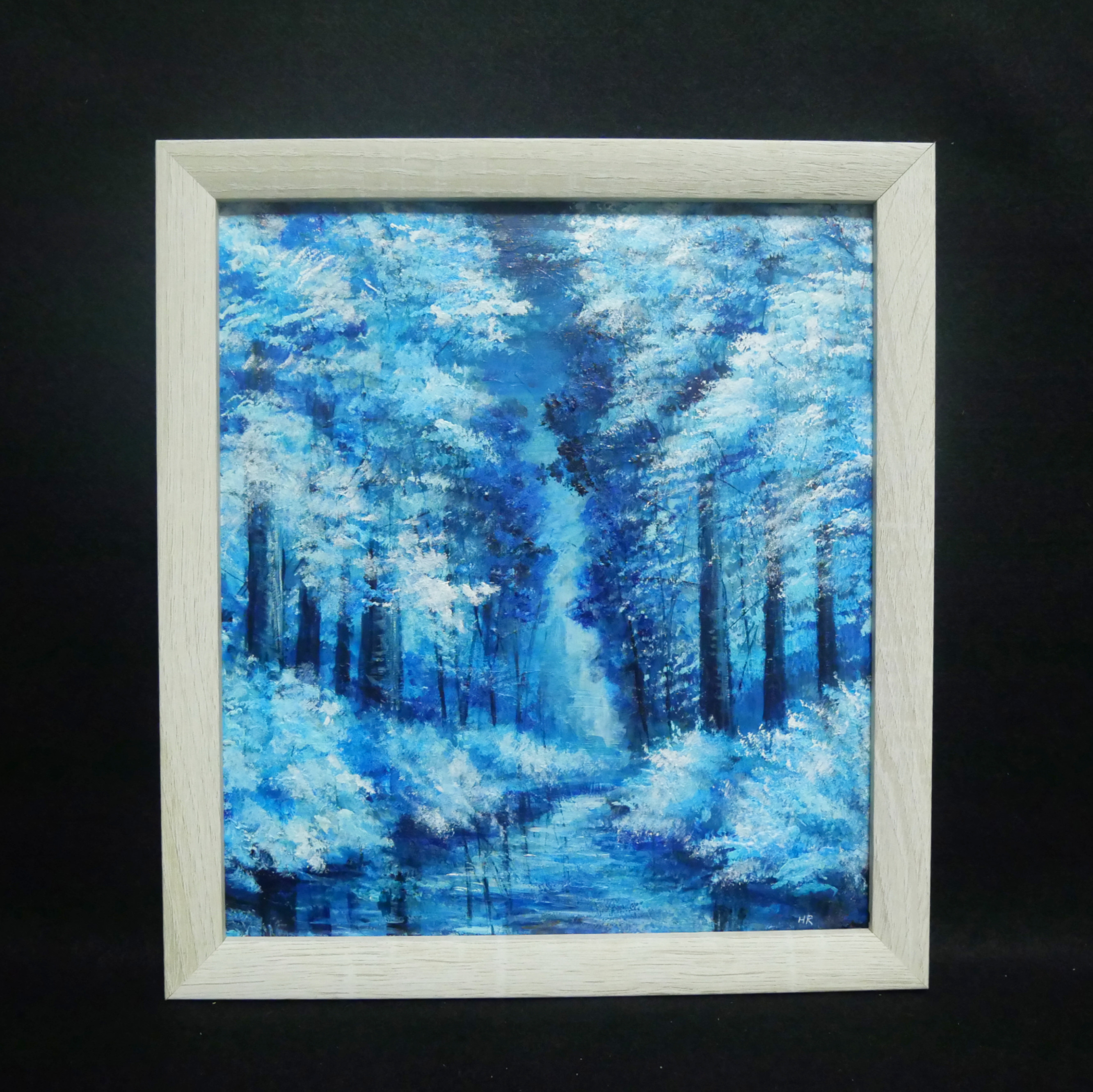油絵 絵画 【冬の川】