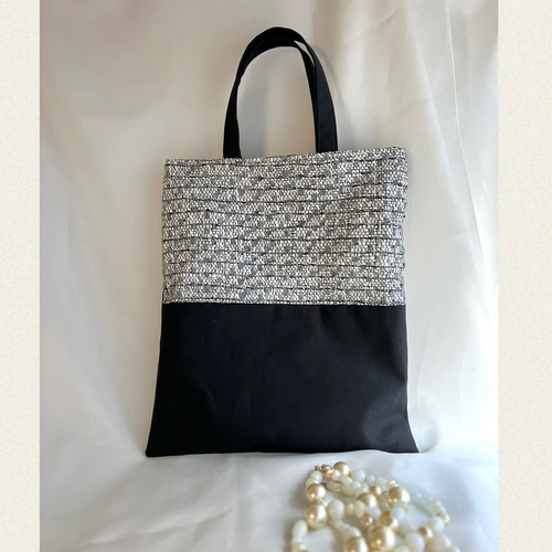 ❤️ LINTON 英国高級ラメツイード❤️黒フォーマルBAG❤️マチ幅選択 