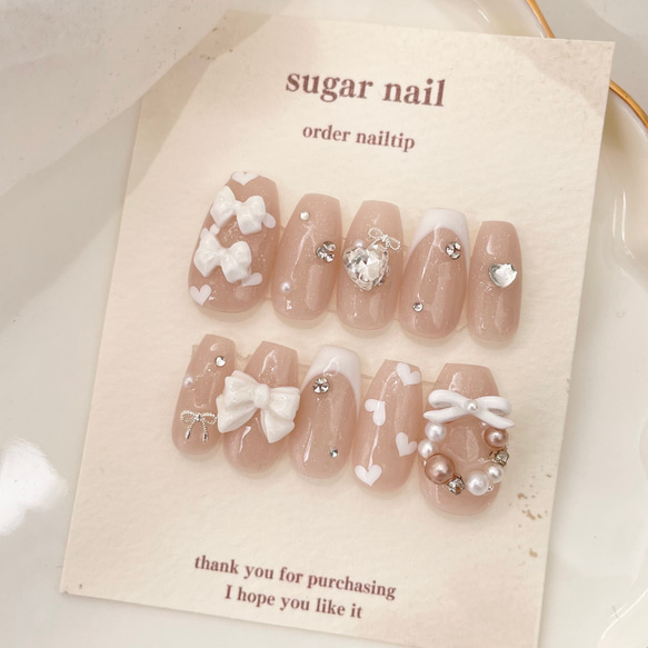 ネイルチップ クリスマスネイル 冬ネイル クリスマスリース ハート