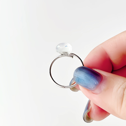 虹色ガラスのネックレス・リングセット-clear-✴︎ギフトラッピング