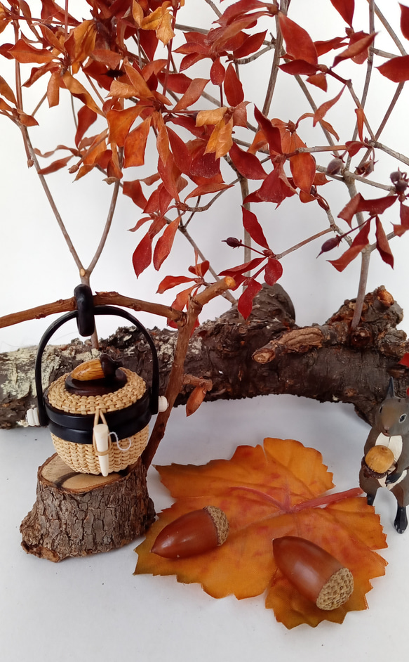 ミニナンタケットバスケット（黒檀）1インチ