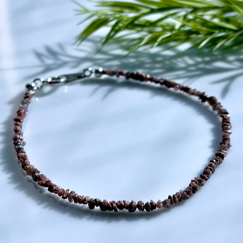 【限定販売】 ラスト1点 ブレスレット SV925✨レッドダイヤモンド原石ブレス アクセサリー