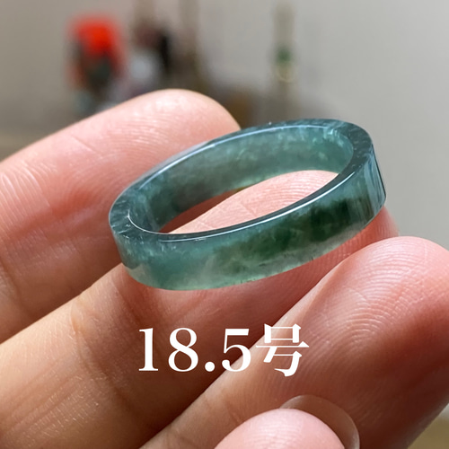 L13-79高氷種竹節リング氷青花19.5号グアテマラ産 A貨 本翡翠 くりぬき L13-79 高氷種 竹節 リング 氷青花 19.5号 グアテマラ産 A貨 本