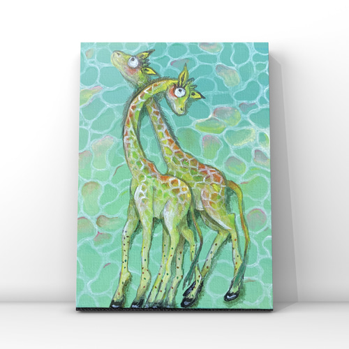 Sdohyzun-大人のためのアクリル絵の具,フレーム付きのキリンの絵