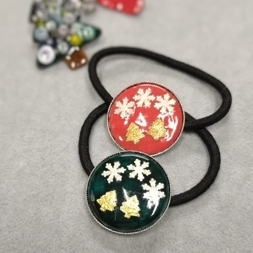 【時間指定不可】 選べるクリスマスの七宝焼ヘアゴム ヘアゴム ねこ陽和 通販 アクセサリー