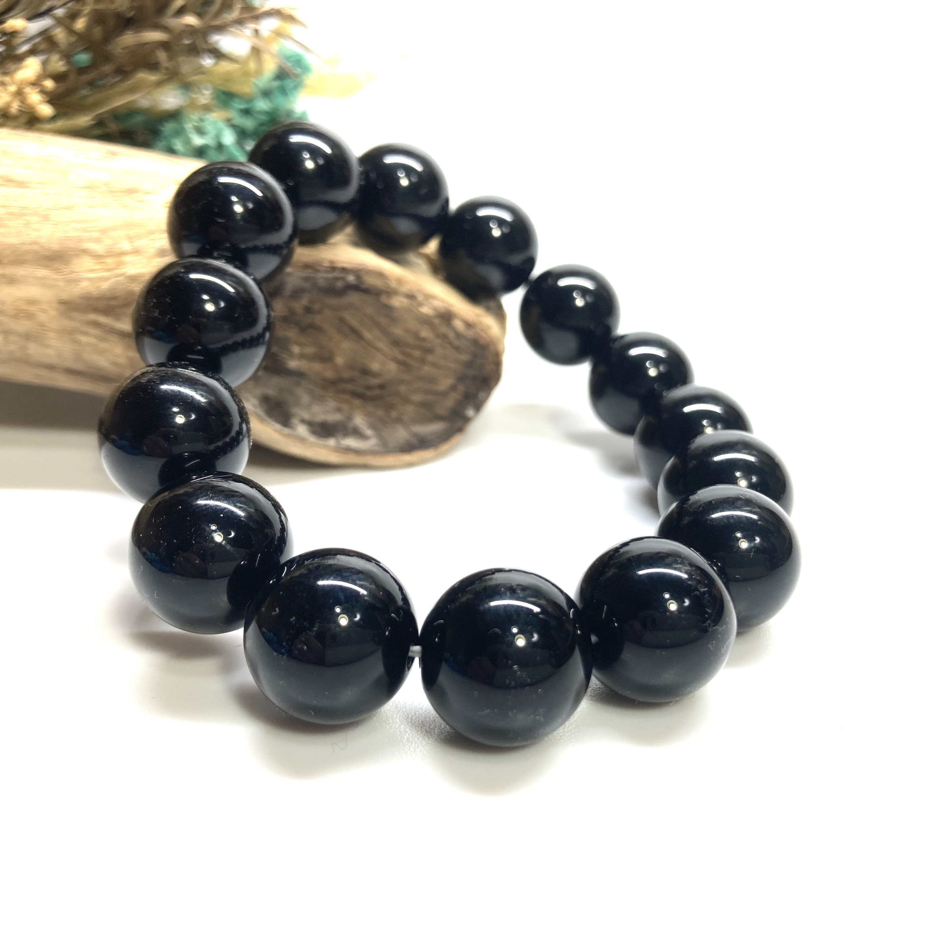 モリオン ブレスレット 14mm　/パワー 天然石 ストーンブレス メンズ・レディース