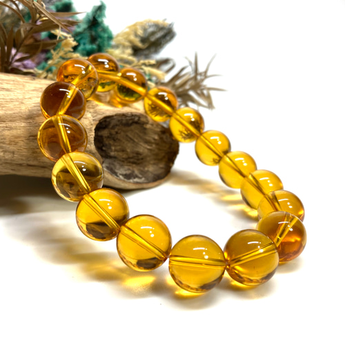 シトリン ブレスレット 12mm / ストーンブレス パワー メンズ