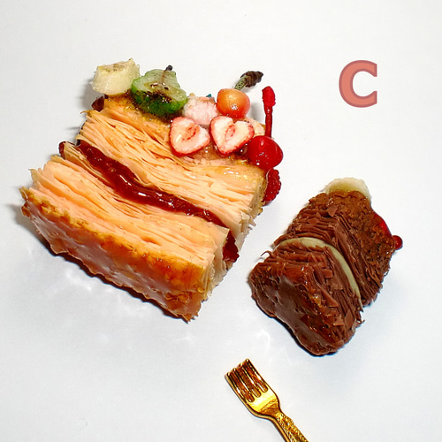 Cチョコパイと四角いジャムパイのセット フェイクスイーツ 樹脂粘土