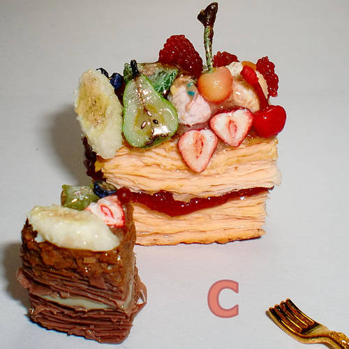 Cチョコパイと四角いジャムパイのセット フェイクスイーツ 樹脂