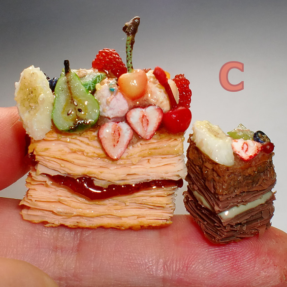 Cチョコパイと四角いジャムパイのセット フェイクスイーツ 樹脂粘土
