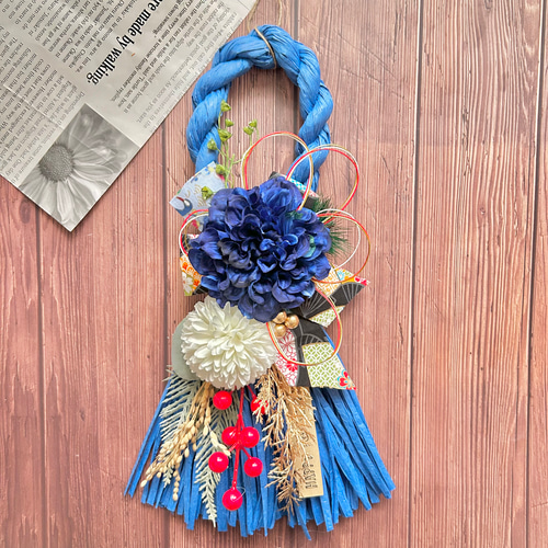 No.293 スワッグしめ縄リース2025 ハンドメイドお正月飾り玄関リース