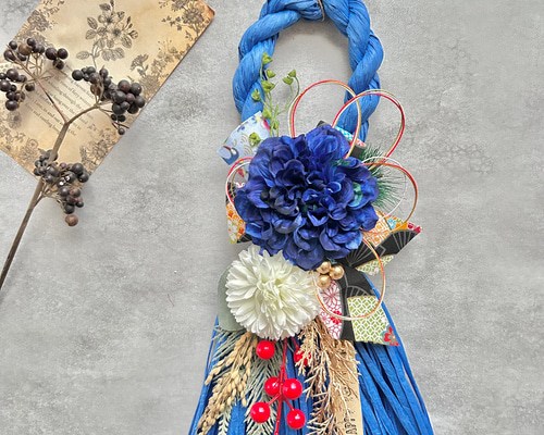 No.293 スワッグしめ縄リース2025 ハンドメイドお正月飾り玄関リース