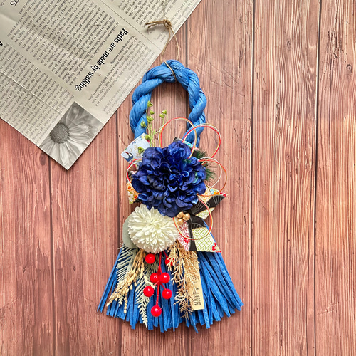 No.293 スワッグしめ縄リース2025 ハンドメイドお正月飾り玄関リース