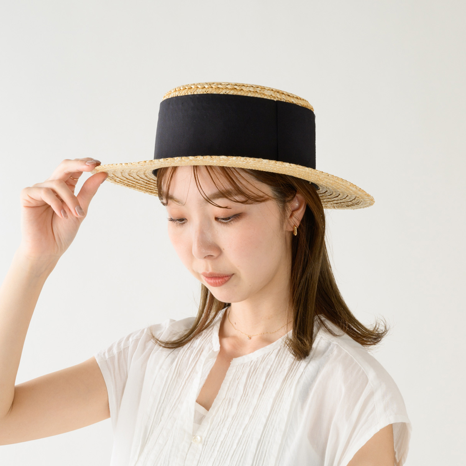 Berka ベルカ 鬼麦　シングルつばカンカン帽 57.5cm ナチュラル×ブラックリボン [UK-H150-NABK] 10,868円