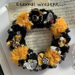 ＊418＊布リース　クリスマスリース　インド刺繍リボン　フラワーリース 404＊布リース クリスマスリース インド刺繍リボン フラワー