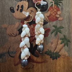 ハワイアンニイハウ＊モミシェル＆カヘレラニシェルイヤリング ピアス