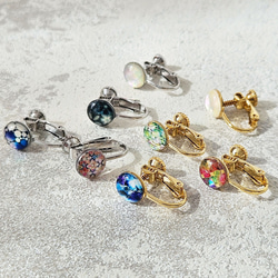 天然貝螺鈿アート★一粒ピアス・イヤリング（３粒セット）※アレルギー対応｜ Ayuプロデュース【ギフト・プレゼント】 13枚目の画像