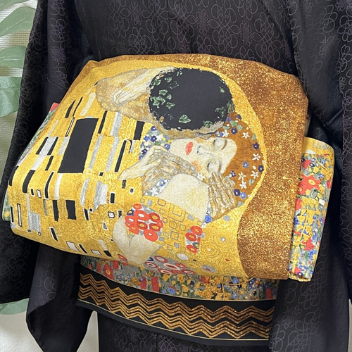 作り帯 クリムト 名古屋帯「クリムト接吻」 和装小物（帯・半襟） 創作帯「蒼月」 通販