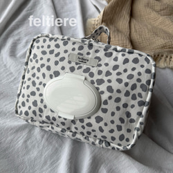 オーダー品 オムツポーチ ハート柄 白地×黒 ポーチ feltiere 通販