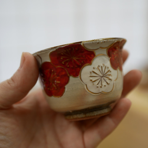 京焼・清水焼 汲み出し 紅白梅 おちょこ・ぐい呑み・徳利 Shun 通販
