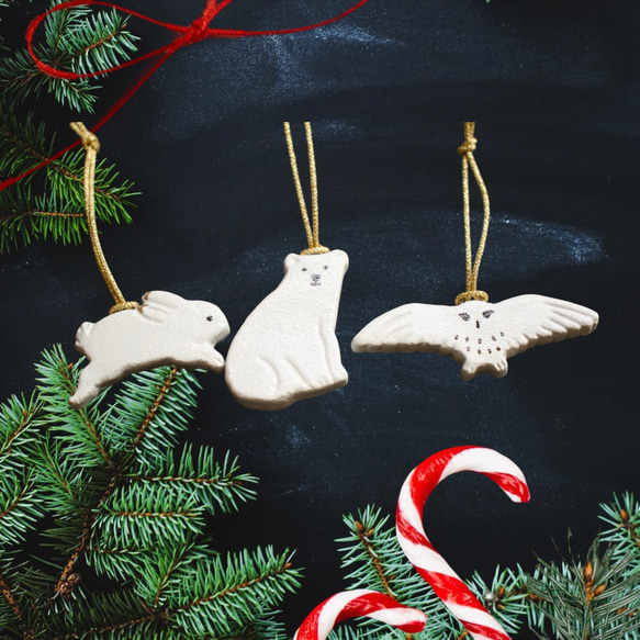 2024年クリスマス】冬の動物たちのオーナメント その他インテリア雑貨