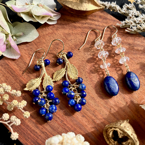 星空のラピスラズリ ピアス（イヤリング）セット＜送料無料＞ ピアス