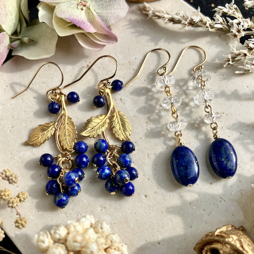 星空のラピスラズリ ピアス（イヤリング）セット＜送料無料＞ ピアス