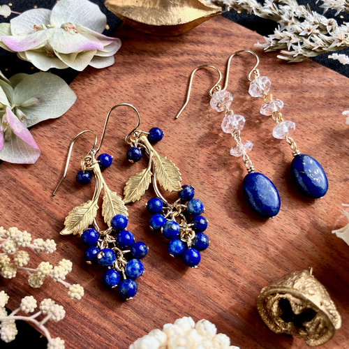 星空のラピスラズリ ピアス（イヤリング）セット＜送料無料＞ ピアス