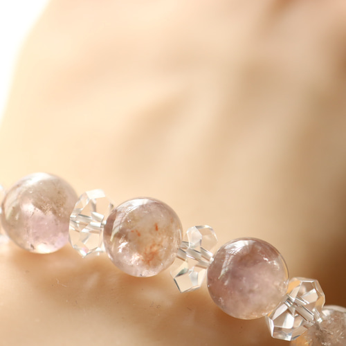 水晶ポイント♡アメジスト♡ベル♡No.2483 北海道産紫水晶（アメジスト） ブレスレット 10mm #QE087 - プレミアム