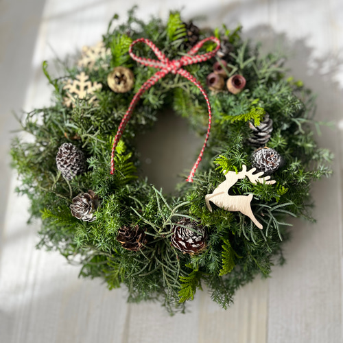 クリスマスリース　21センチ アーティフィシャルフラワー クリスマスリース 20センチ リース Fleur