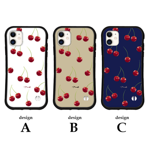 さくらんぼ 名入れ スマホケース iPhone16 15 14 pro SE iface型