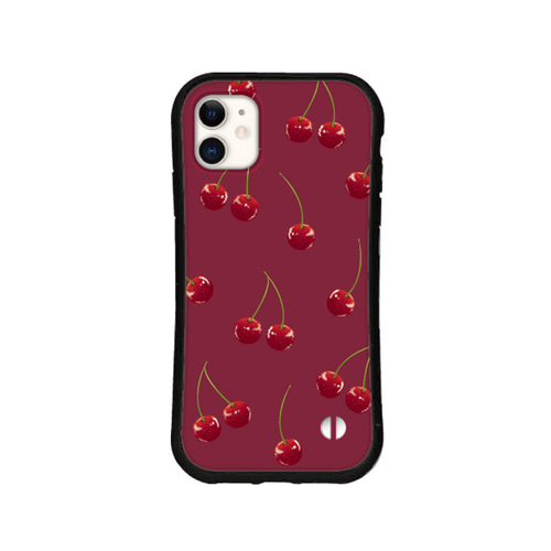 さくらんぼ 名入れ スマホケース iPhone16 15 14 pro SE iface型