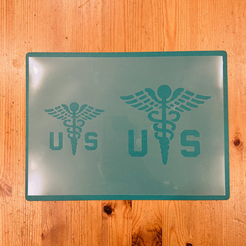 No.256 ステンシルシート送料込U.S.ARMYアメリカ米軍メディカルロゴ2