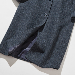 優雅的100%羊毛大衣，成人長版大衣，藍色，230101-3 第5張的照片