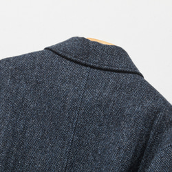 優雅的100%羊毛大衣，成人長版大衣，藍色，230101-3 第9張的照片