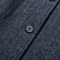 優雅的100%羊毛大衣，成人長版大衣，藍色，230101-3 第6張的照片