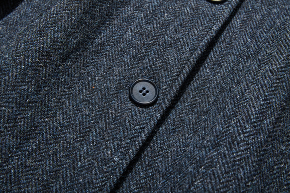 優雅的100%羊毛大衣，成人長版大衣，藍色，230101-3 第6張的照片