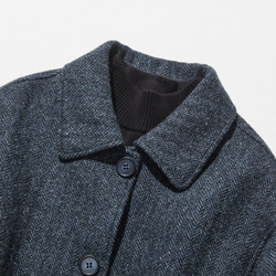 優雅的100%羊毛大衣，成人長版大衣，藍色，230101-3 第2張的照片