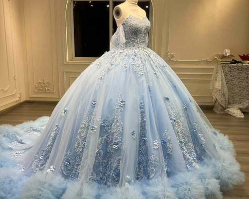 ブルー オフショルダー チュールドレス オフショルダー ブルー カラードレス チュール 披露宴 お色直し