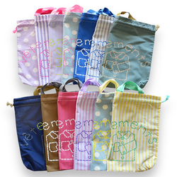 《選べるカラー＆サイズオーダー》持ち手つき 体操着入れ お着替え巾着袋　 入園入学グッズ　名入れ無料 8枚目の画像